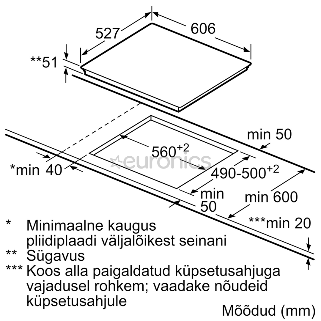 Integreeritav induktsioonpliidiplaat Bosch