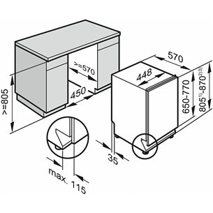 Built-in dishwasher Miele (9 place settings)