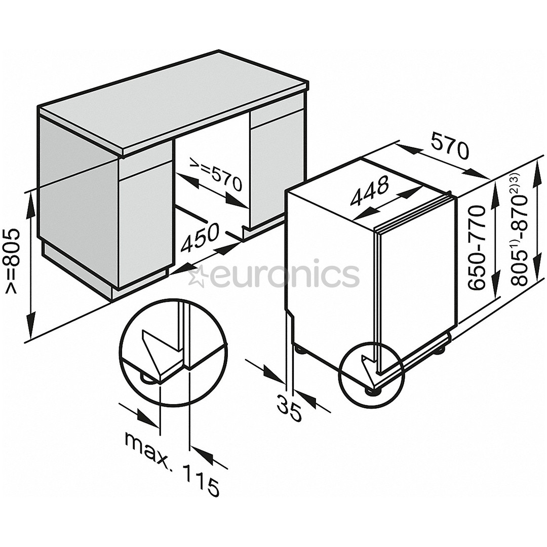 Built-in dishwasher Miele (9 place settings)