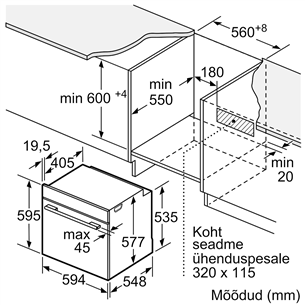 Integreeritav komplekt Bosch (ahi, plaat, külmik ja nõudepesumasin)