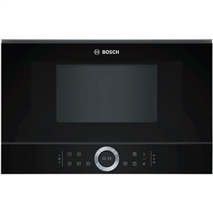 Bosch, 21 л, 900 Вт, открывается правой рукой, черный - Интегрируемая микроволновая печь BFR634GB1