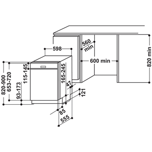 Built-in dishwasher Whirlpool (14 place settings)