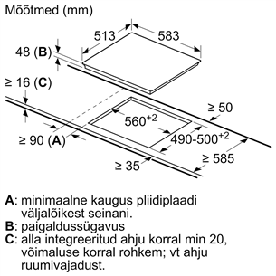 Integreeritav keraamiline pliidiplaat Bosch