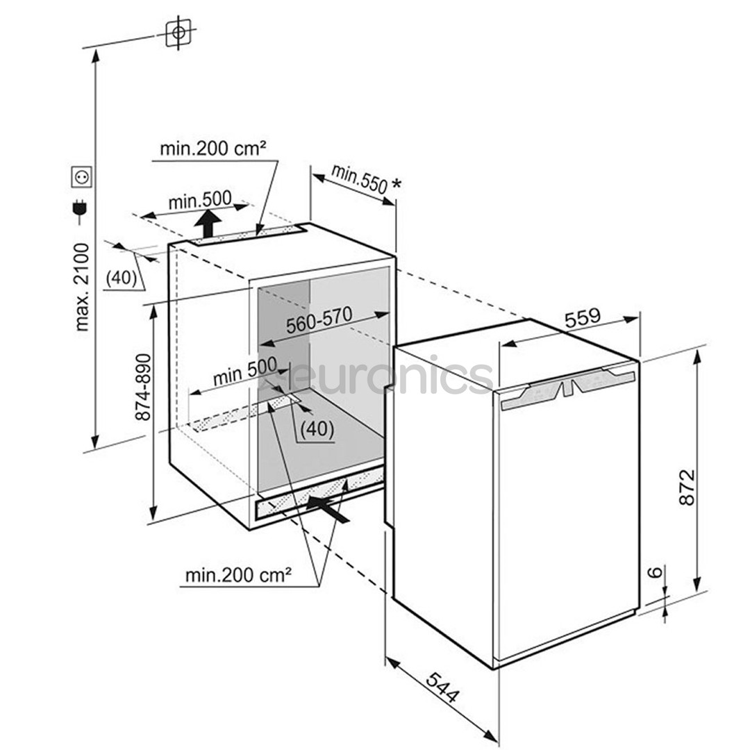 Liebherr, 103 L, kõrgus 88 cm - Integreeritav sügavkülmik