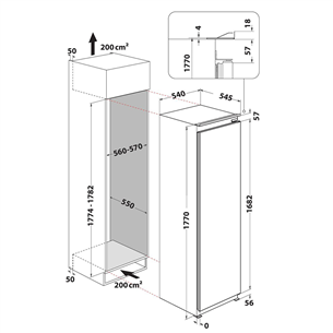 Integreeritav sügavkülmik Whirlpool (210 L)