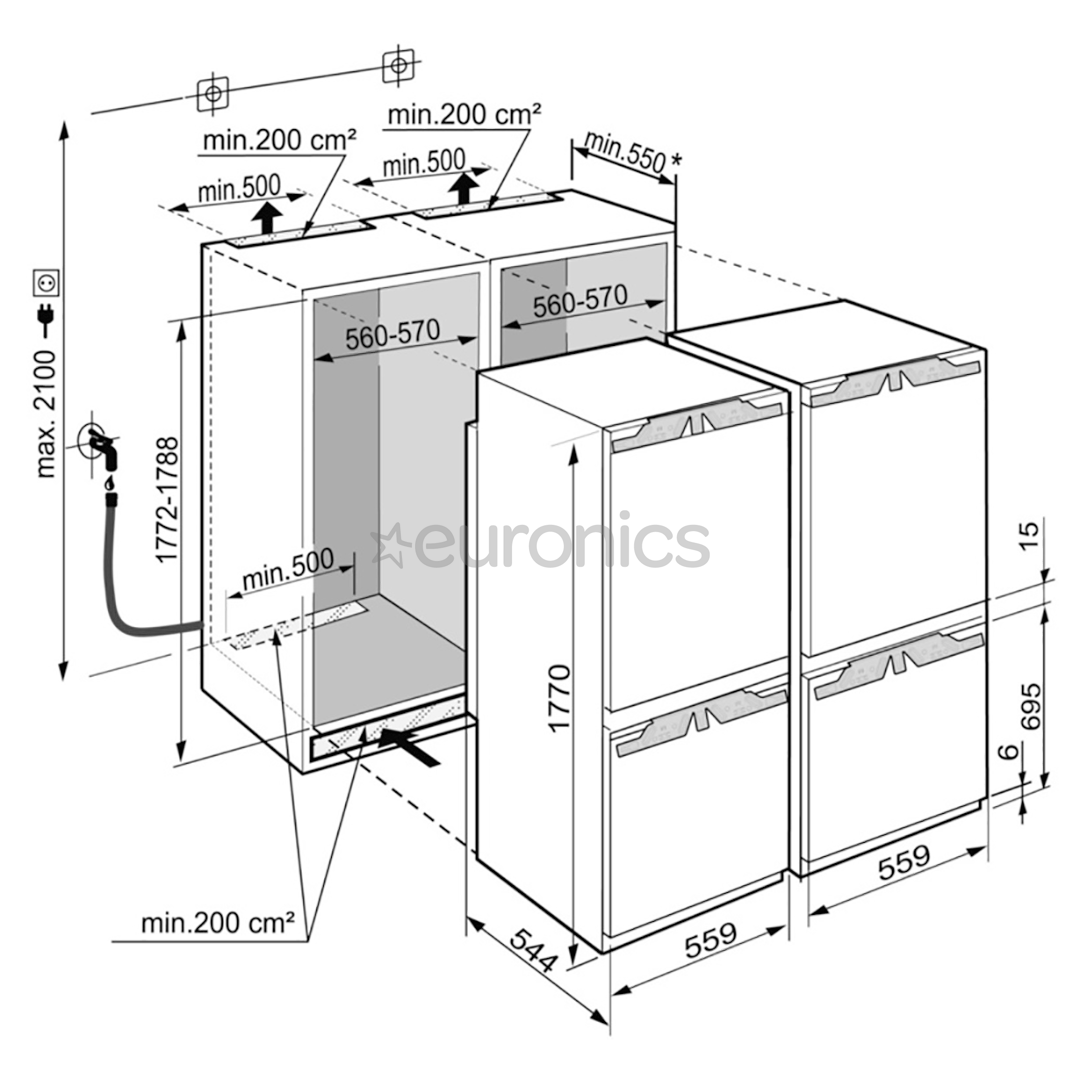 Integreeritav SBS komplekt Liebherr (178 cm)