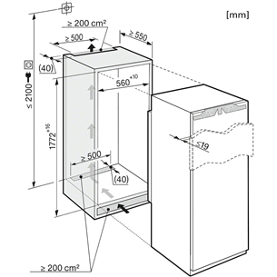 Интегрируемый холодильный шкаф Miele (178 см)