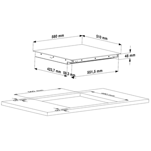 Built-in induction hob, Beko