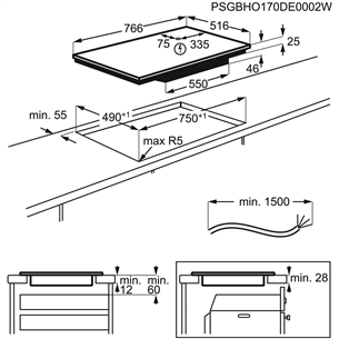 AEG 7000 SenseBoil, laius 76,6 cm, terasraamiga, must - Integreeritav induktsioonpliidiplaat