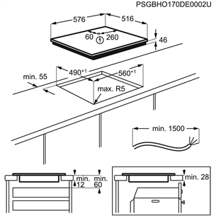 AEG 7000 SenseBoil, laius 57,6 cm, terasraamiga, must - Integreeritav induktsioonpliidiplaat