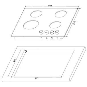 Built-in gas hob, Hansa