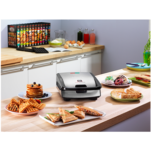 Tefal Snack Collection, 700 W, black/inox - Sandwich and waffle maker