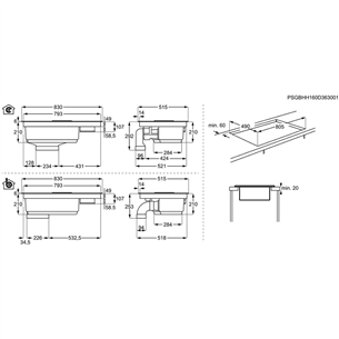 Built-in induction hob with hood AEG