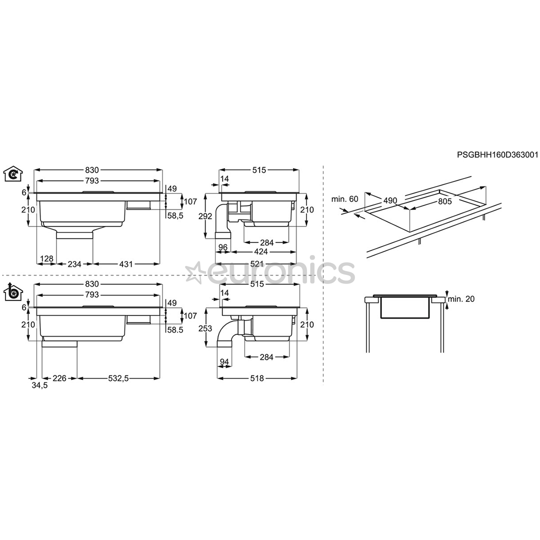 Built-in induction hob with hood AEG