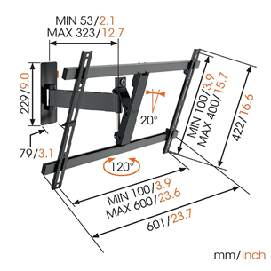 Teleri seinakinnitus Vogel´s W52080 (40-65")