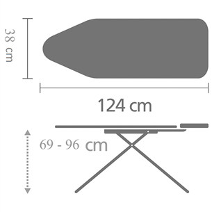 Brabantia, B, 124x38 cm - Ironing board