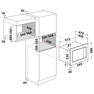 Built-in microwave Whirpool (25 L)