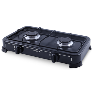 Brock, black - Gas Stove with 2 Burners