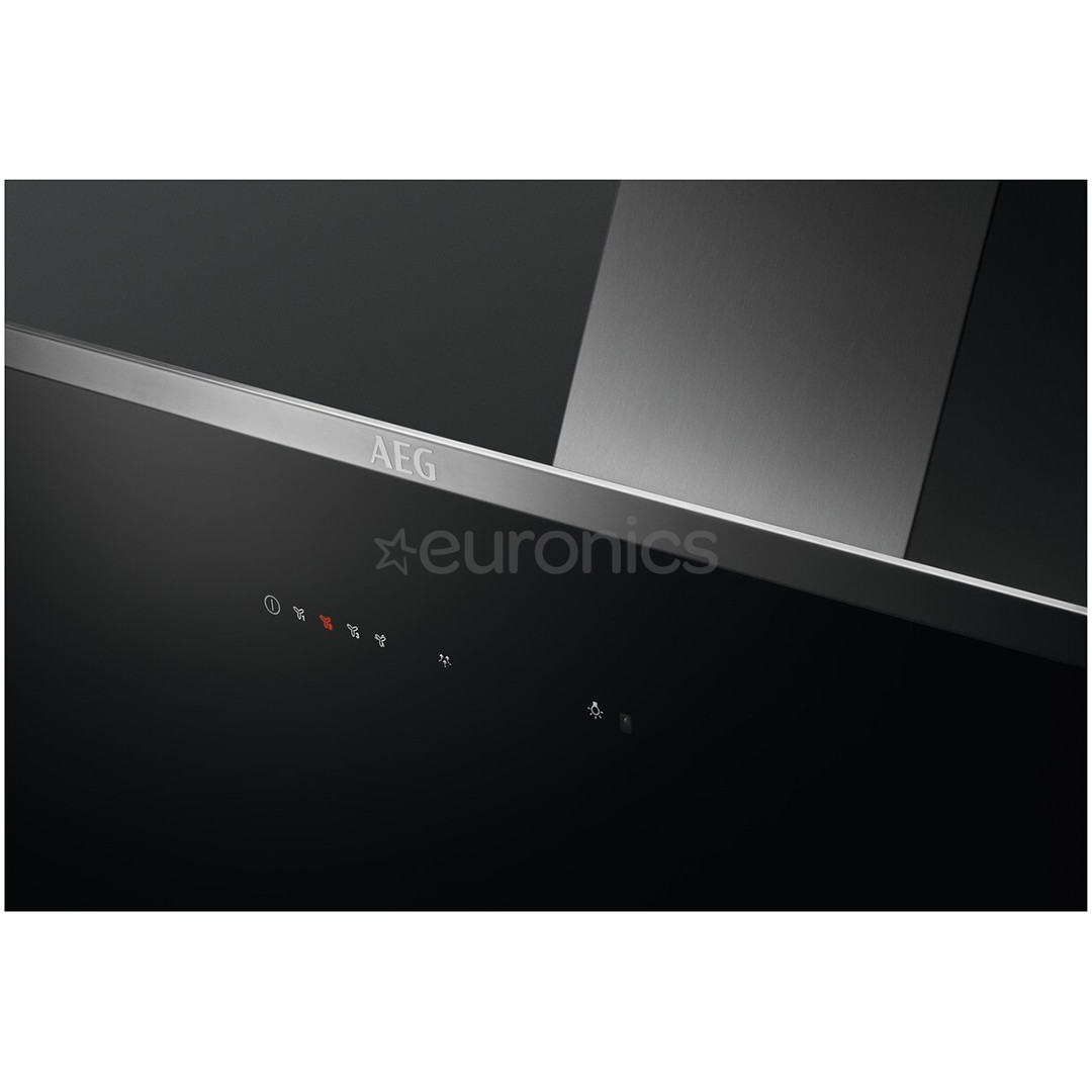 AEG, 700 m³/h, width 89.8 cm, black/inox - Cooker Hood