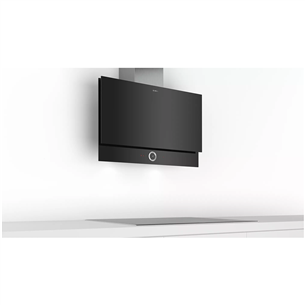 Bosch, 527 m³/h, width 89 cm, black/inox - Cooker Hood