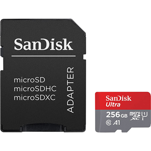 MicroSDXC mälukaart SanDisk Ultra + adapter (256 GB)