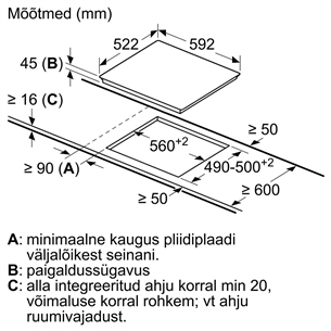 Integreeritav keraamiline pliidiplaat Bosch