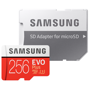 Micro SDXC memory card + adapter Samsung EVO Plus (256 GB)