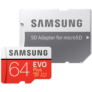 Micro SDXC mälukaart + adapter Samsung EVO Plus (64 GB)