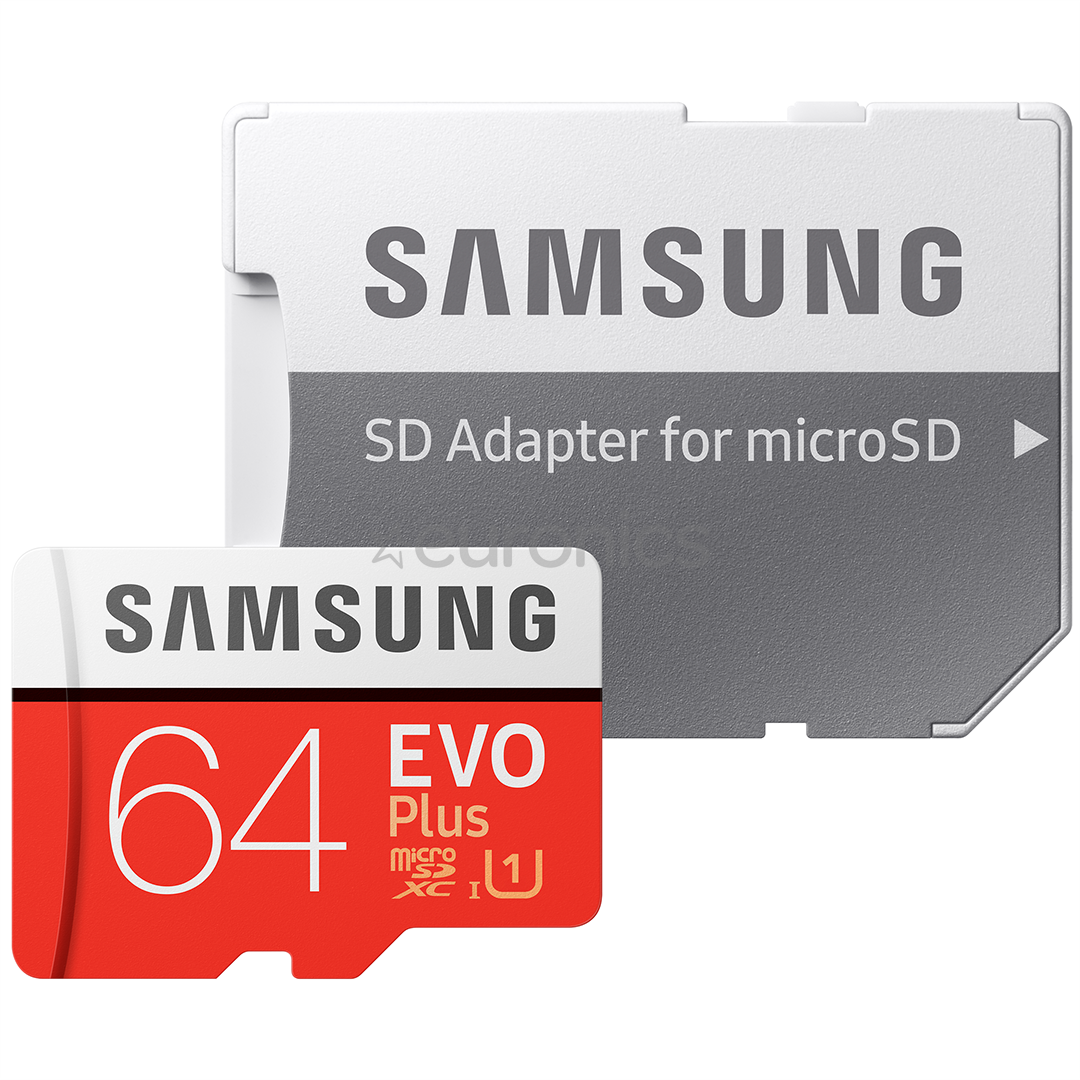Карта памяти Micro SDXC + адаптер Samsung EVO Plus (64 ГБ)