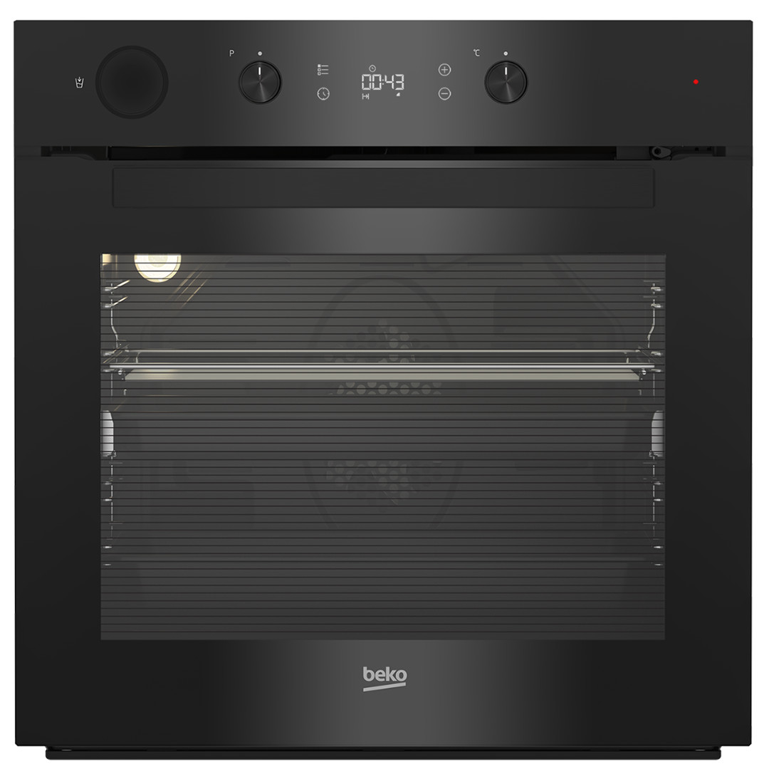 Beko, 71 L, pyrolytic cleaning, black - Built-in oven