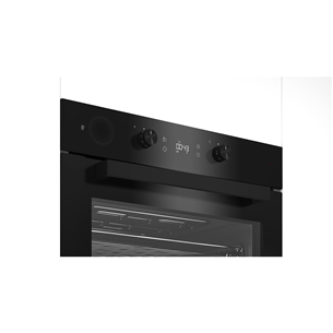 Beko, 71 L, pyrolytic cleaning, black - Built-in oven
