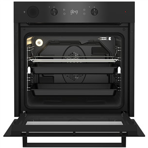 Beko, 71 L, pyrolytic cleaning, black - Built-in oven