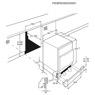 AEG, 95 L, height 82 cm - Built-in Freezer