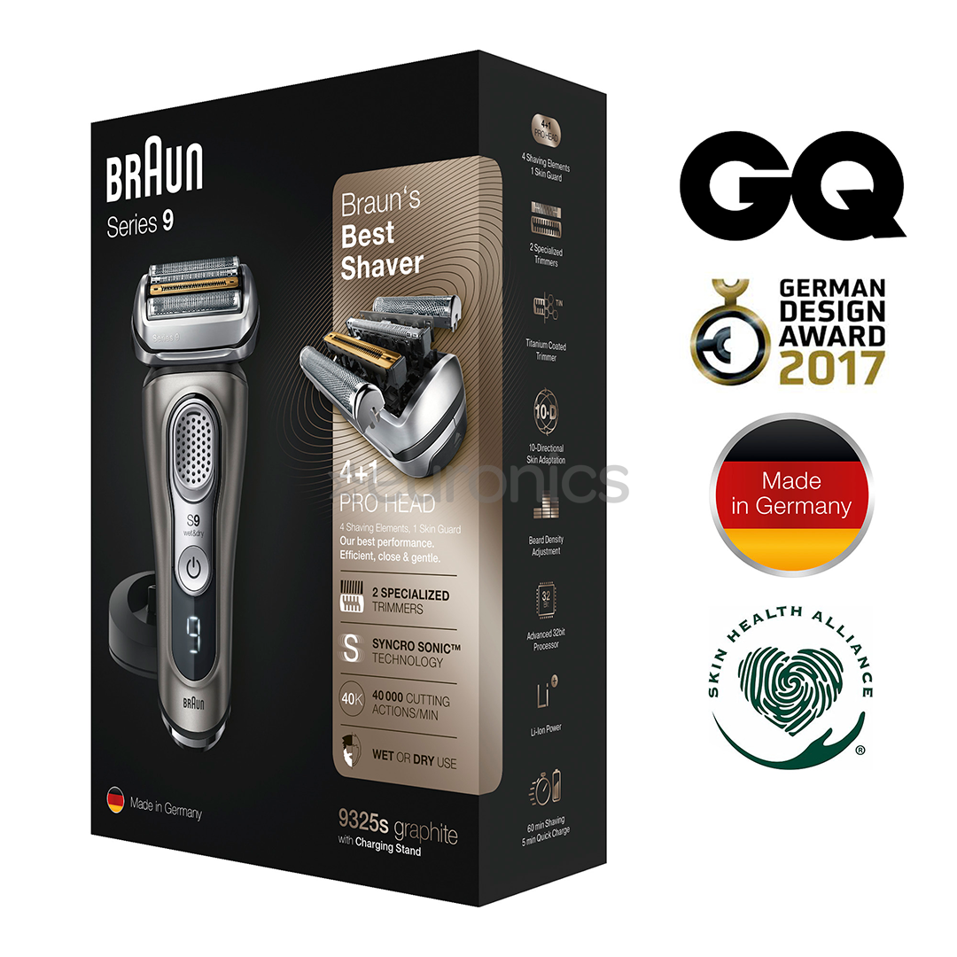 Braun Series 9 Wet & Dry, серебристый/черный - Бритва