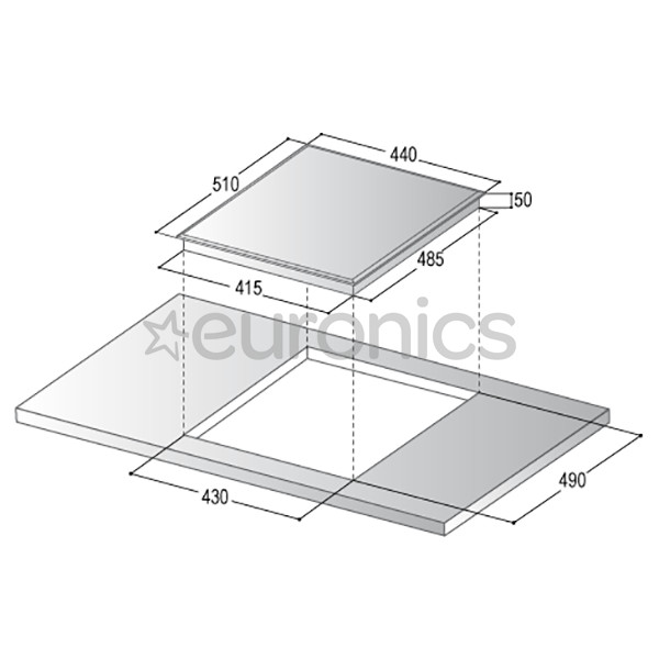Fabita, laius 45 cm, raamita, valge - Integreeritav induktsioonpliidiplaat