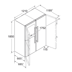 Refrigerator Side-by-Side PremiumPlus, Liebherr / height: 185 cm