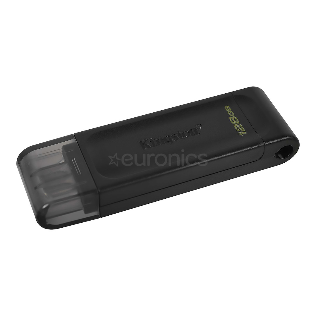Kingston DataTraveler 70, USB-C, 128 GB, must - Mälupulk