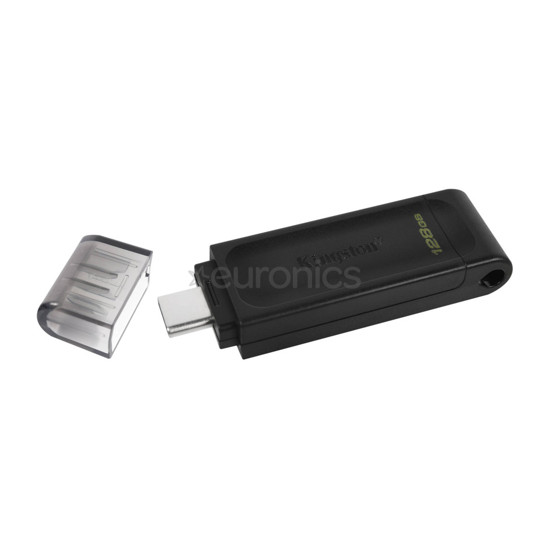 Kingston DataTraveler 70, USB-C, 128 GB, must - Mälupulk