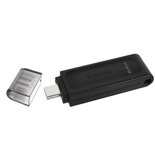 Kingston DataTraveler 70, USB-C, 64 GB, must - Mälupulk