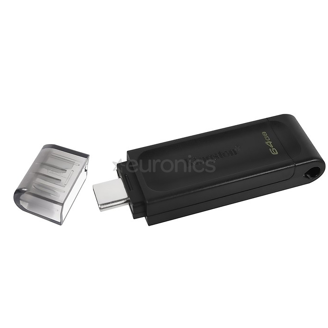 Kingston DataTraveler 70, USB-C, 64 GB, must - Mälupulk