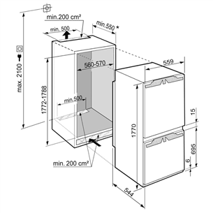 Built-in refrigerator Liebherr (178 cm)