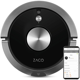 Zaco A9S, сухая и влажная уборка, черный/серый - Моющий робот-пылесос 501737