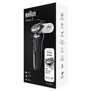 Braun Series 7 Wet & Dry, серебристый/черный - Бритва