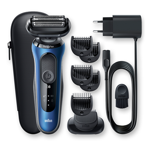 Braun Series 6 Wet & Dry, черный/синий - Бритва 60-B1500S