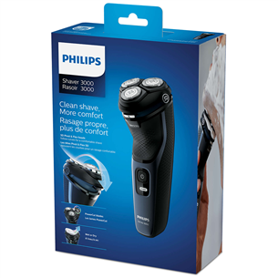 Philips 3000 Wet & Dry, black/blue - Shaver