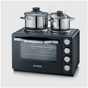 Severin, 30 L, 2500 W, black - Mini Oven with 2 Cooking Plates