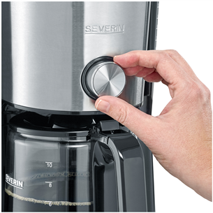 Severin TypeSwitch Timer, water tank 1.4 L, black/inox - Coffee Maker