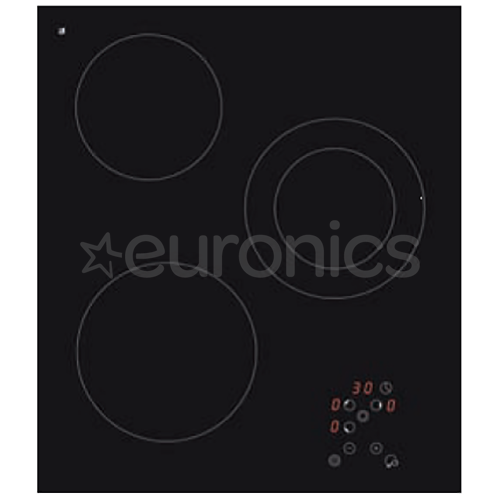 Fabita, width 44 cm, frameless, black - Built-in Ceramic Hob