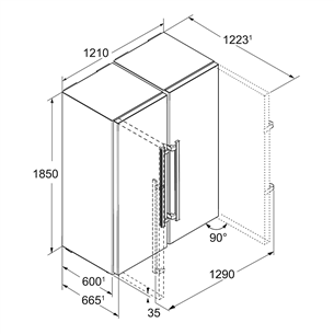 SBS Refrigerator Liebherr (185 cm)