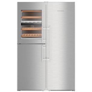 Liebherr, 371 L + 289 L, height 185 cm, inox - SBS Cooler, freezer and wine cooler SBSES8496-21